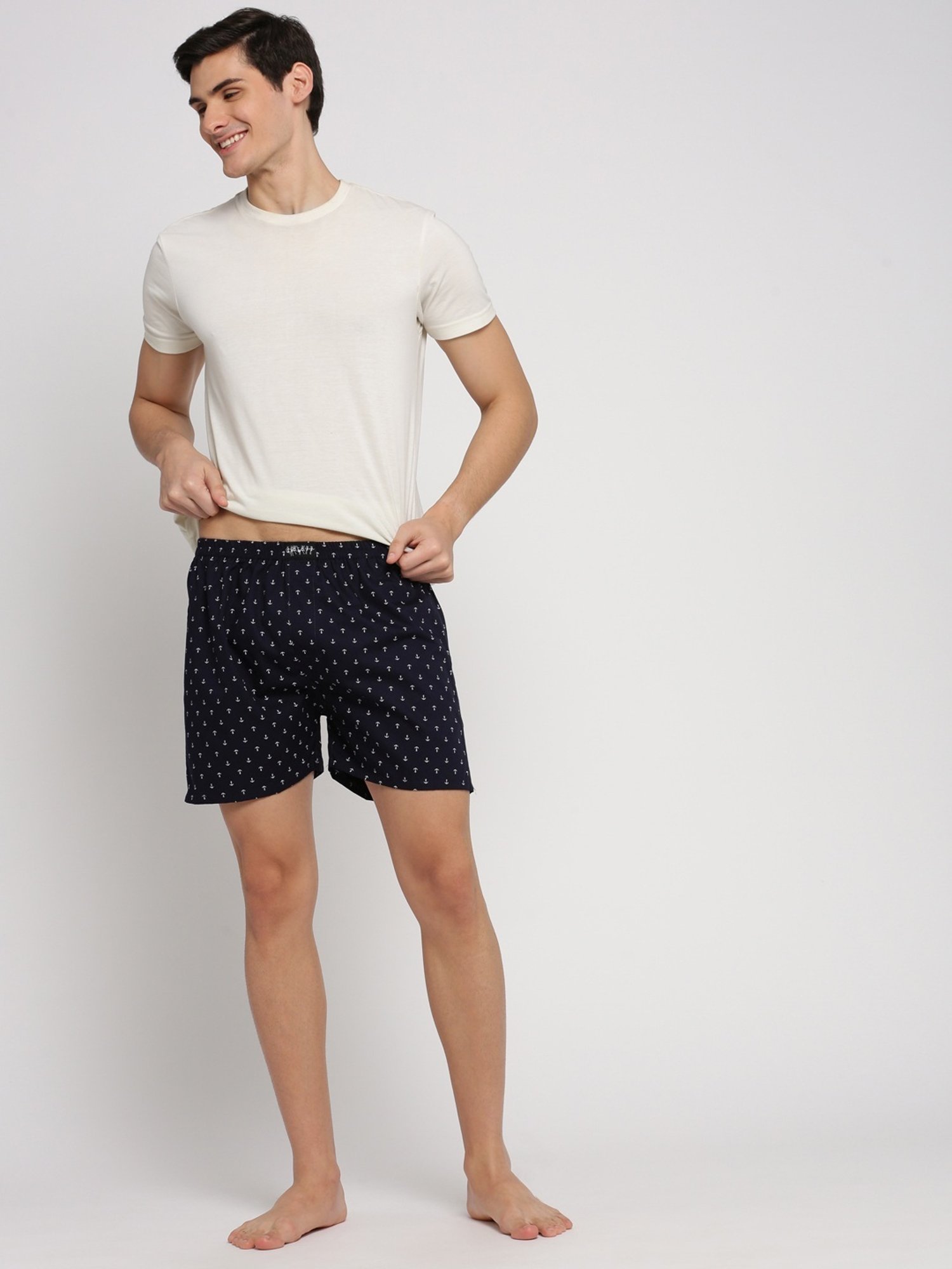 SHOWOFF Navy Blue Slim Fit Printed Boxers