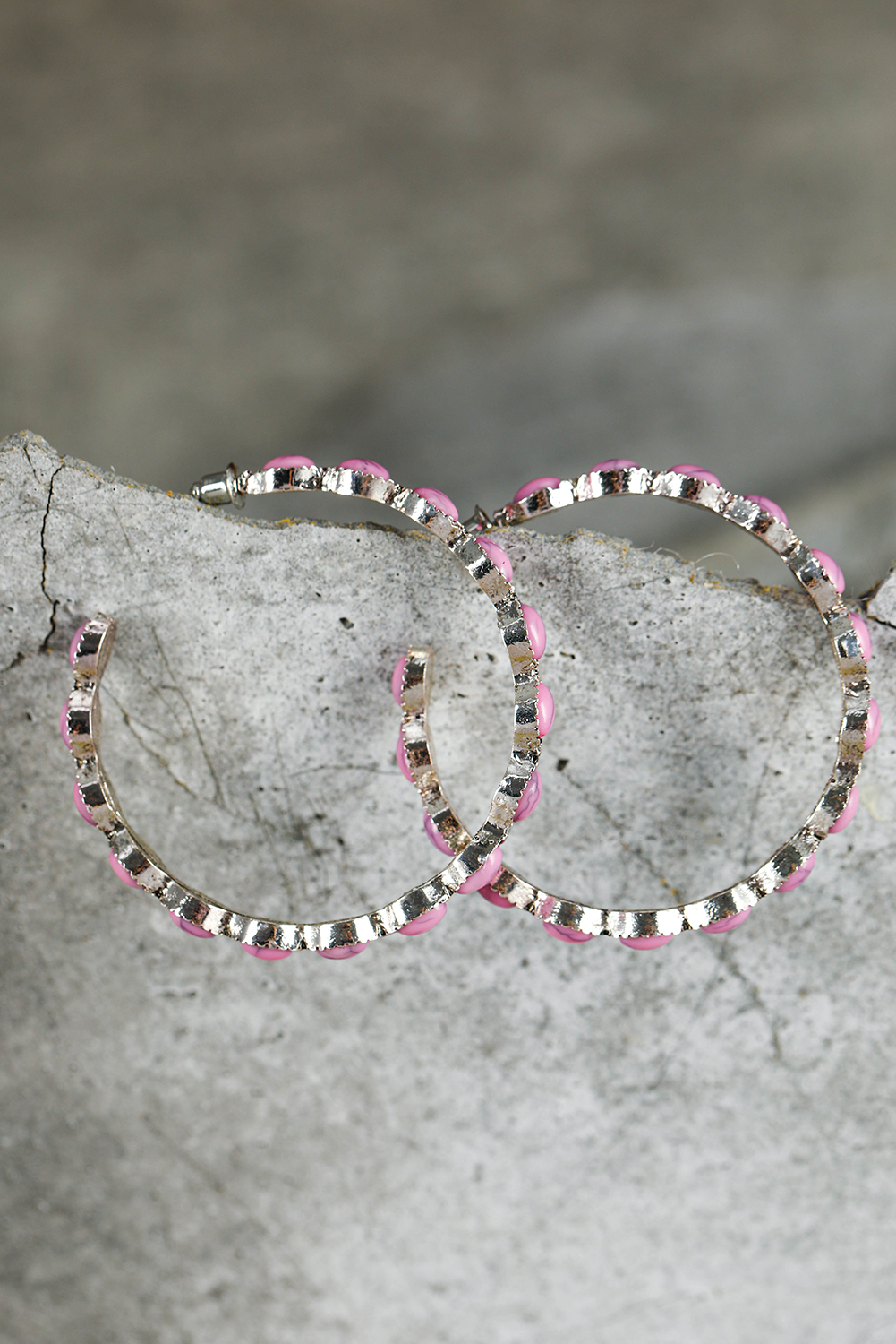 Gold Rhinestone Daisy Flowers Hoop Earrings