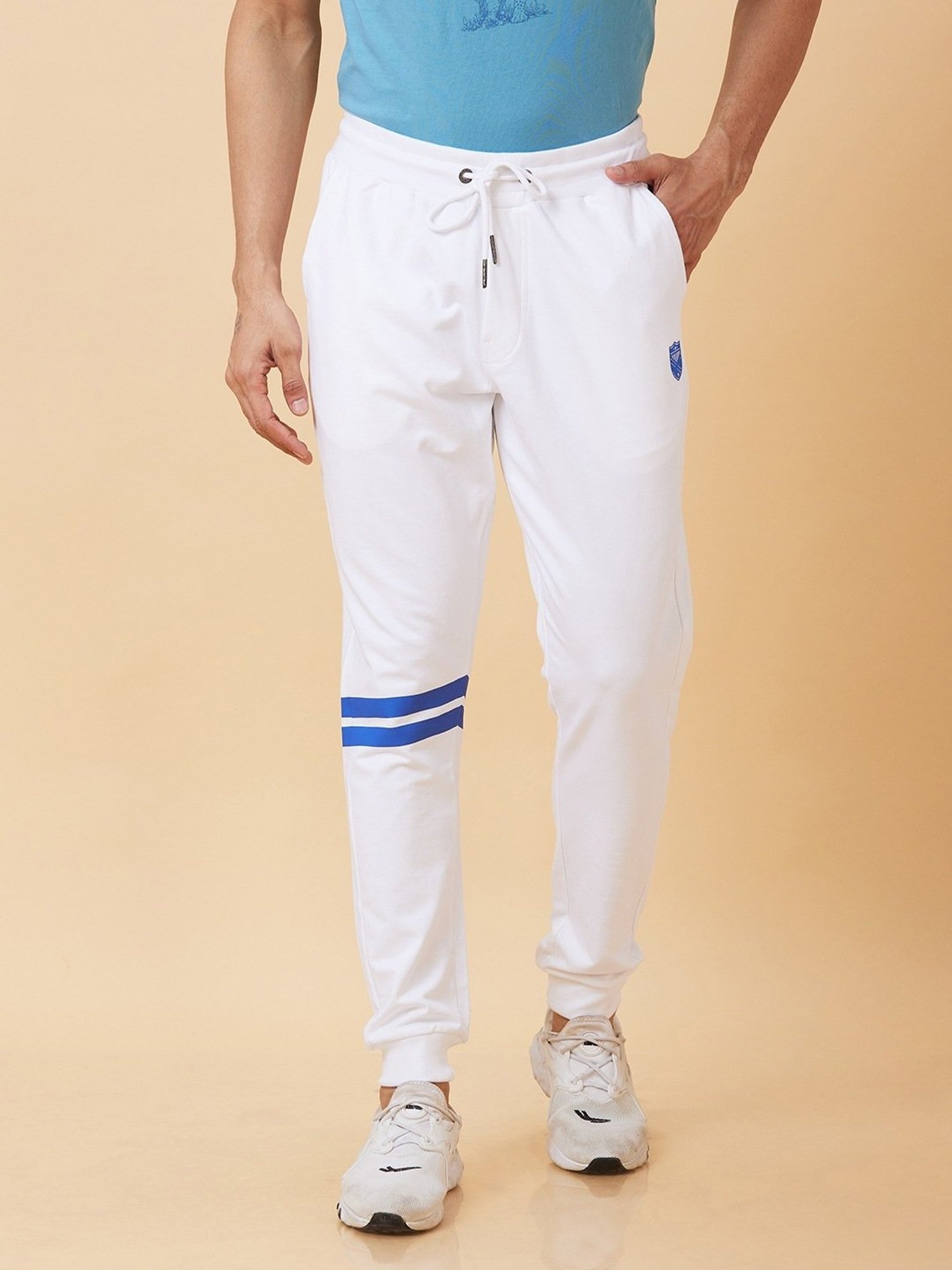 Being Human White Regular Fit Joggers