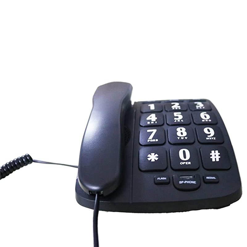 J-P02 Large Button Phone Corded Phone for Elderly with Amplified Speakerphone/Speed Dial/Wall Mountable