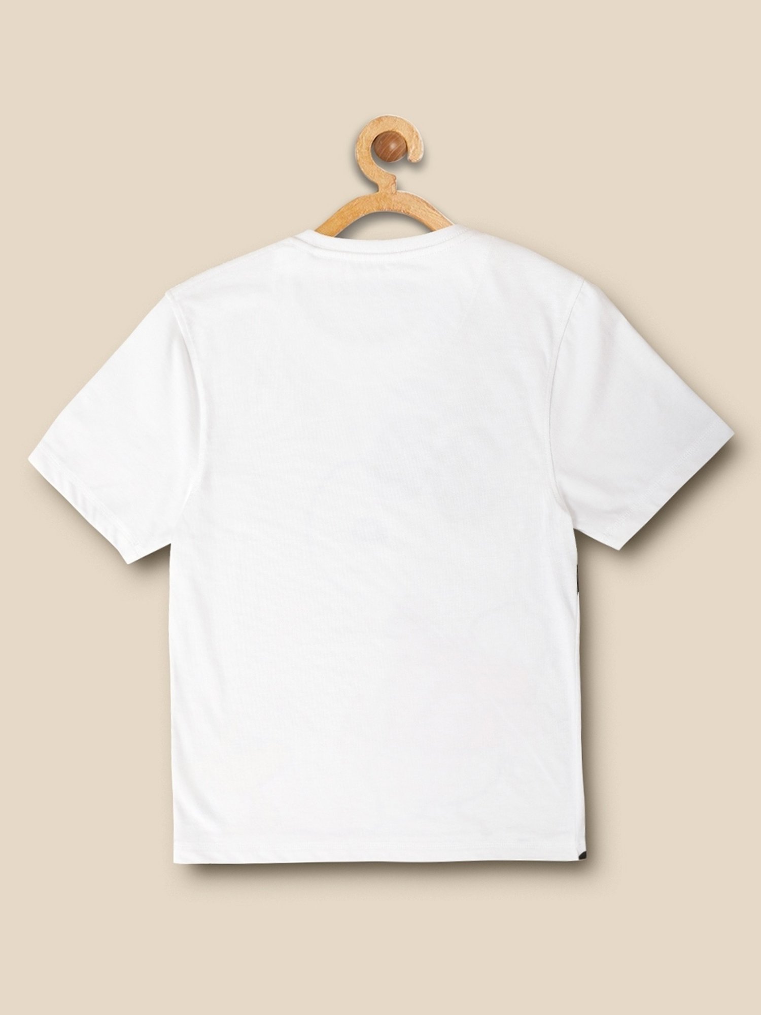 Kidsville White Cotton Printed T-Shirt