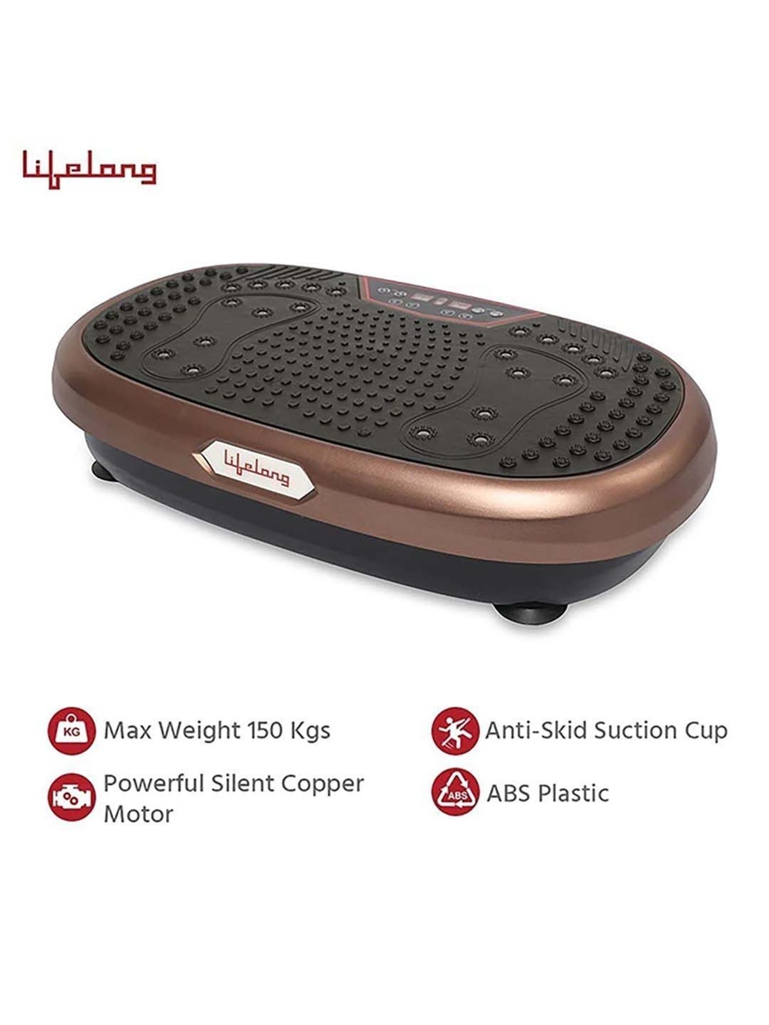 Lifelong LLM234 Crazyfit Vibration Plate Massager Machine for Full Body Workout (Brown)