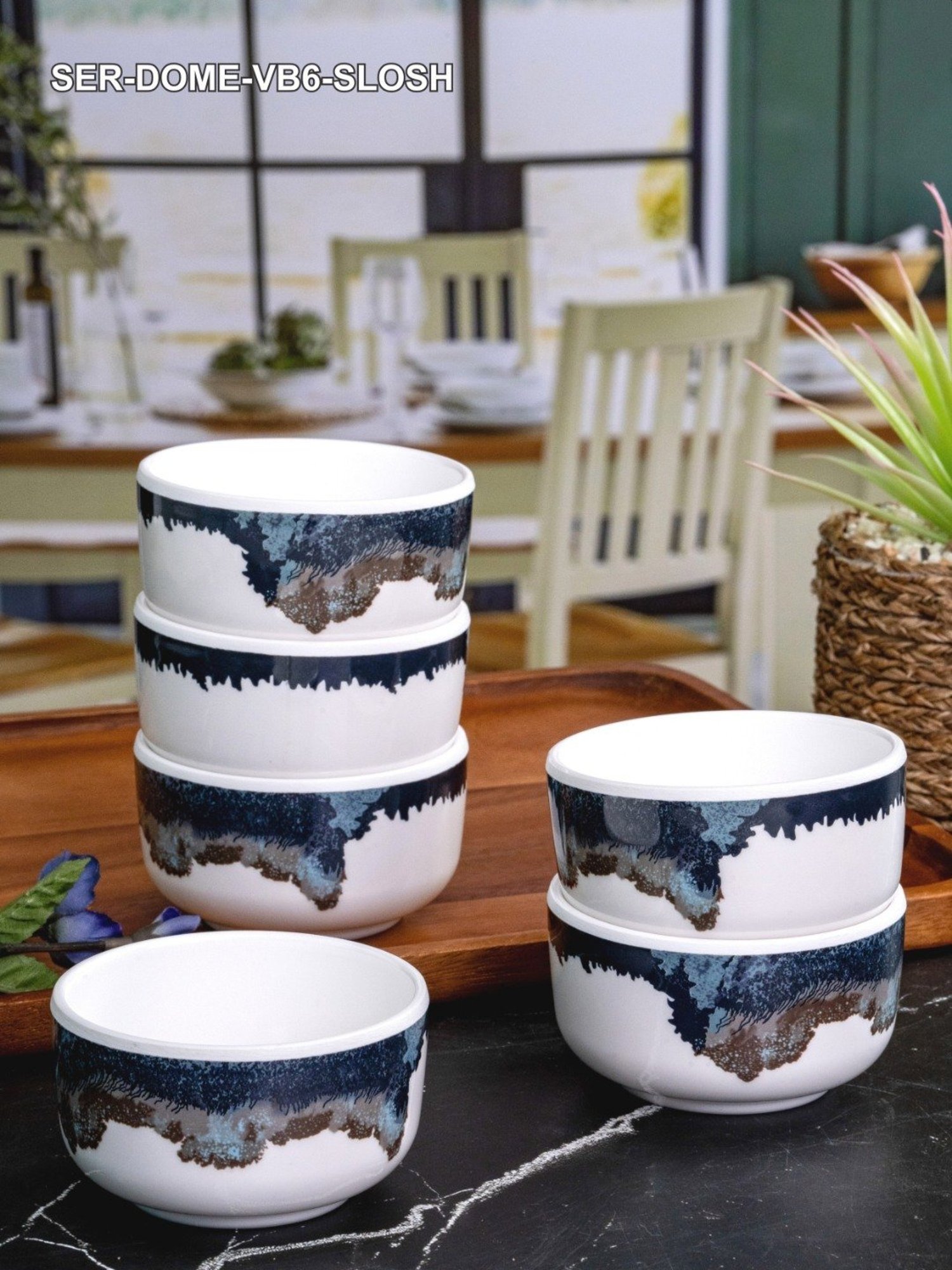 Servewell Multicolor Melamine Veg. Bowl - Set of 6