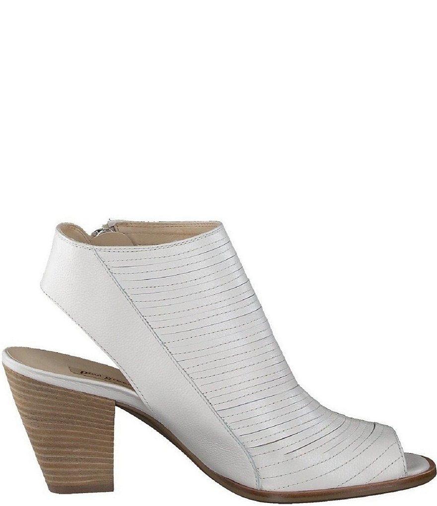 Paul Green Cayanne Leather Peep Toe Open Back Shooties