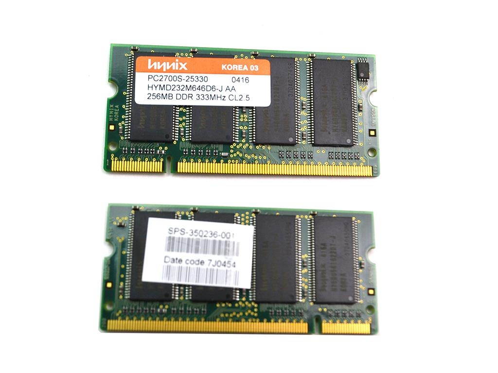 Hynix 512MB (2X256MB) DDR Sdram PC-2700S 333MHZ Memory KIT HYMD232M646D6-J AA Laptop Memory