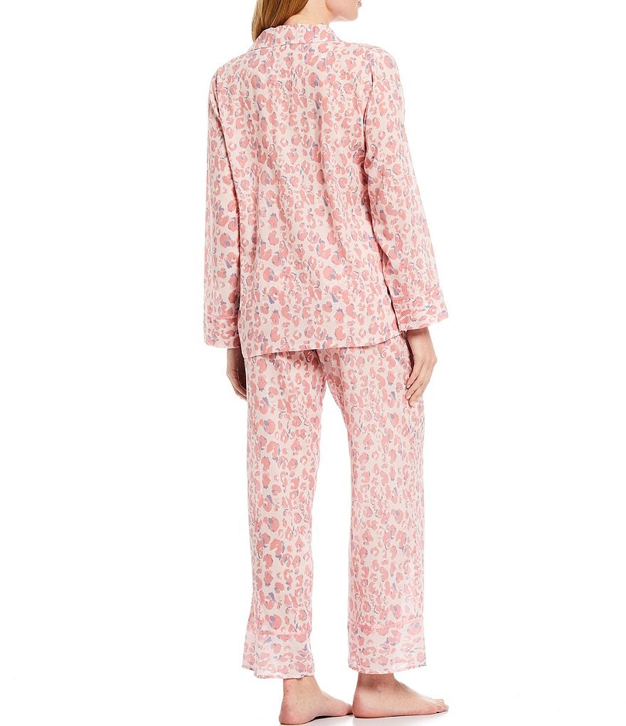 Papinelle Cheetah Print Long Sleeve Lightweight Voile Coordinating Pajama Set