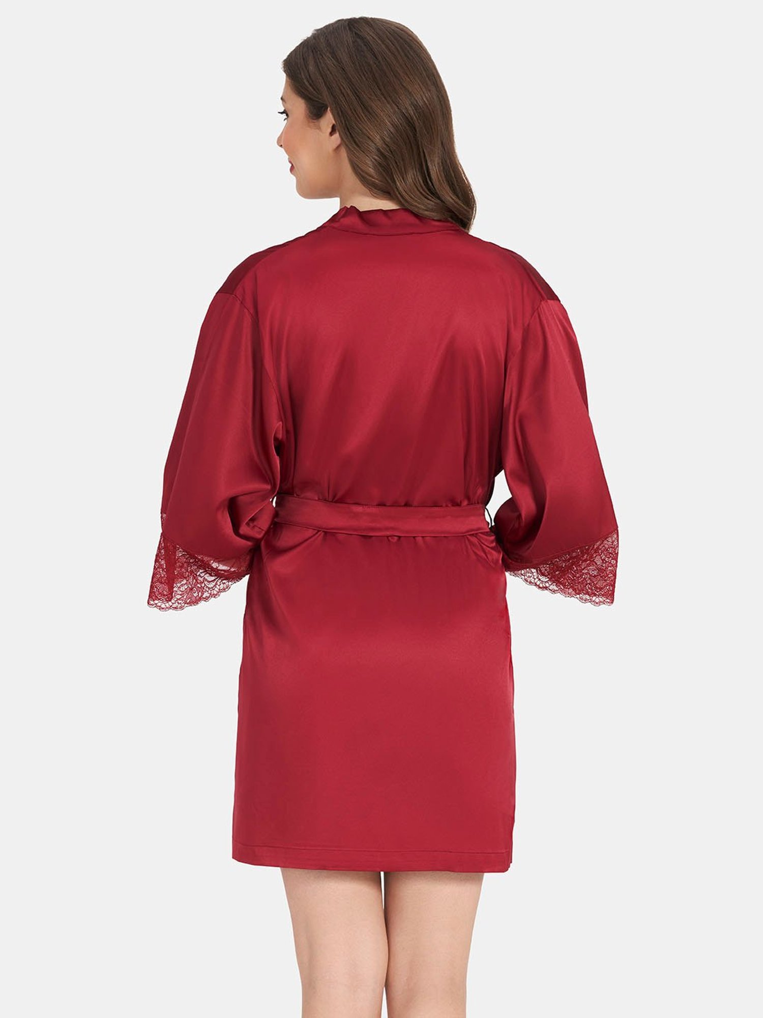 Amante Maroon Short Robe