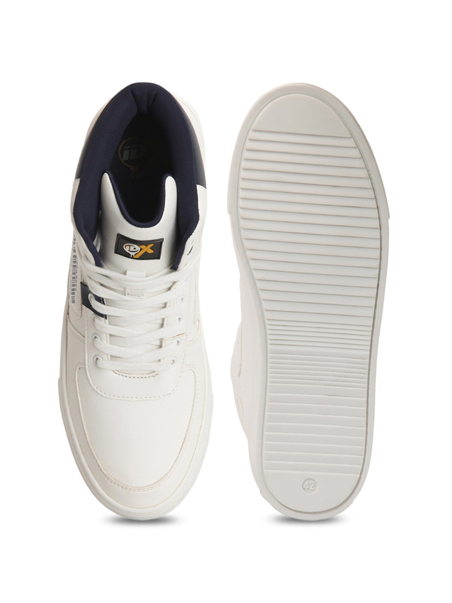 ID Men's White Ankle High Sneakers