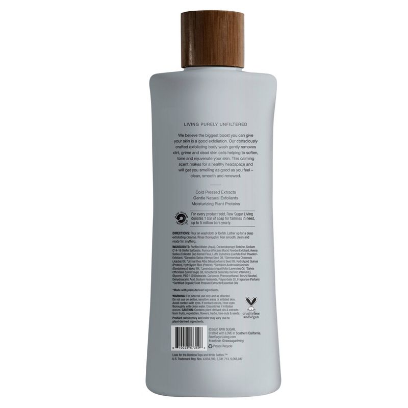 Raw Sugar Men's Exfoliating Body Wash Sandalwood + Lavender - 25 fl oz