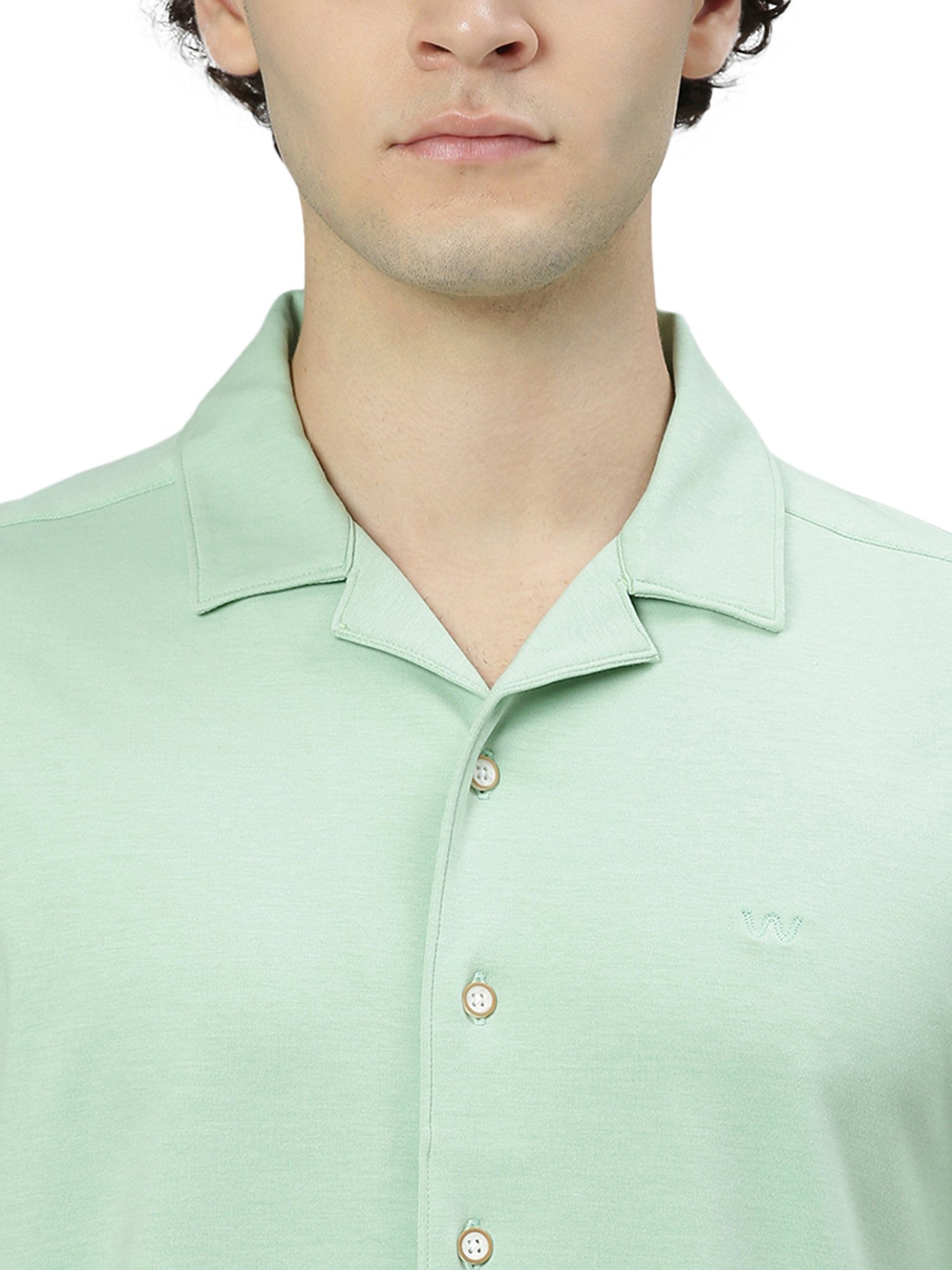 Slowave Light Green Regular Fit Shirt