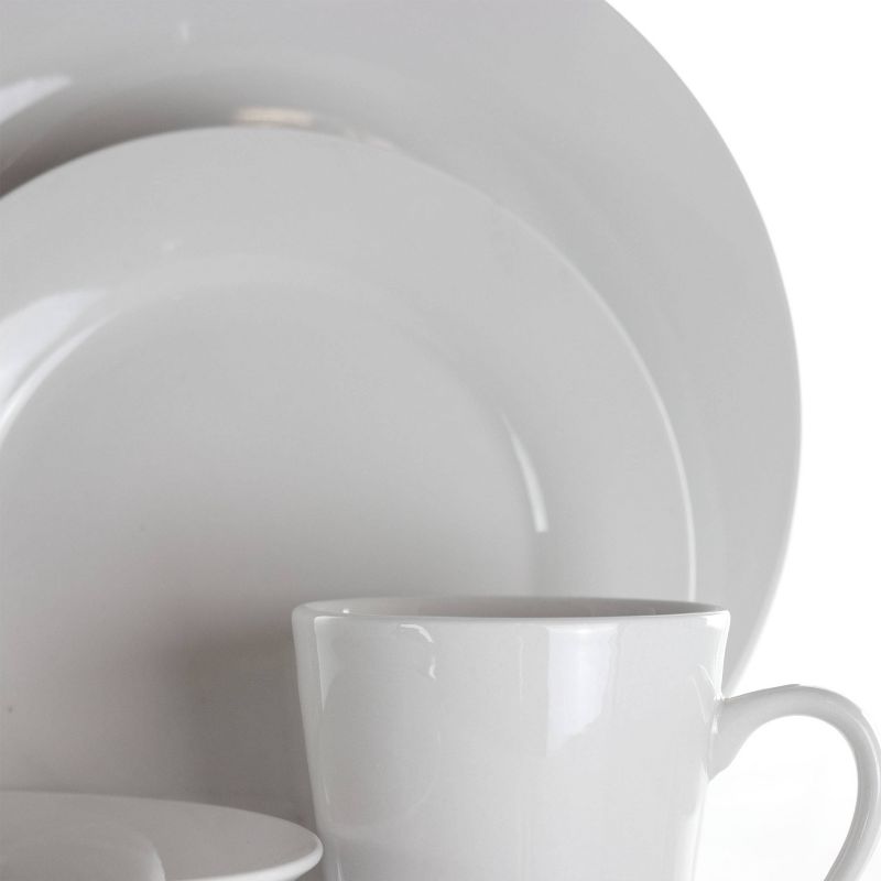 16pc Porcelain Marshall Dinnerware Set White - Elama