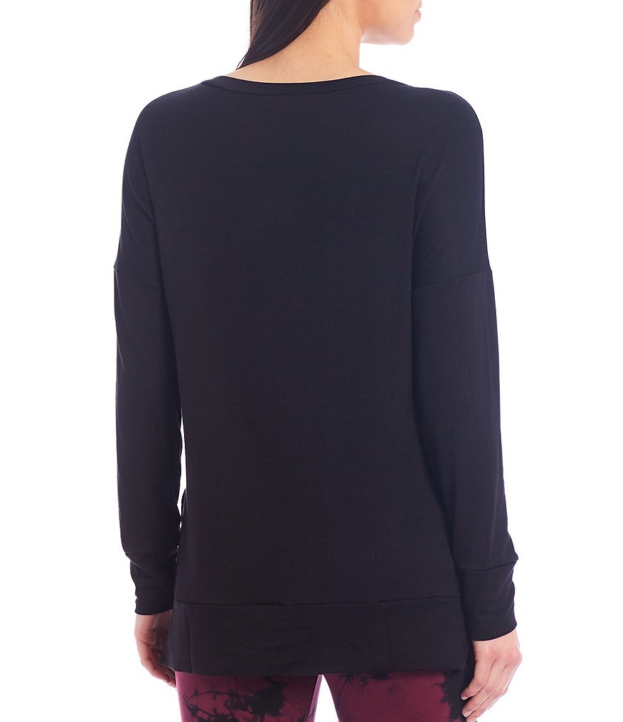 JALA Stela Solid Baby French Terry Round Neck Long Sleeve Lounge Top