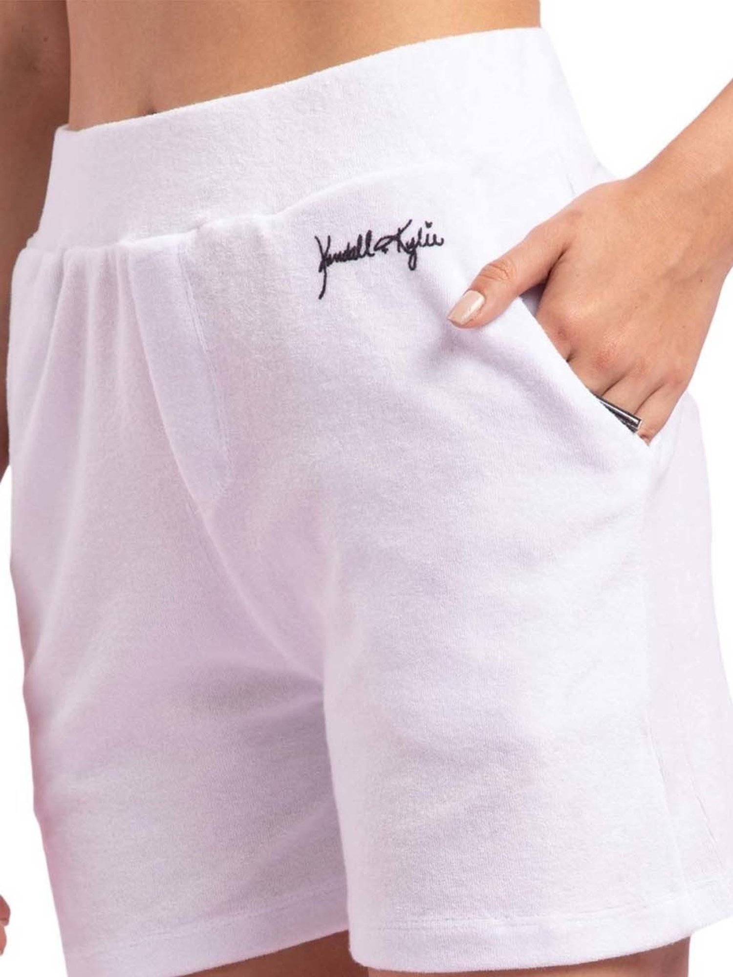 KENDALL + KYLIE White Mid Rise Shorts