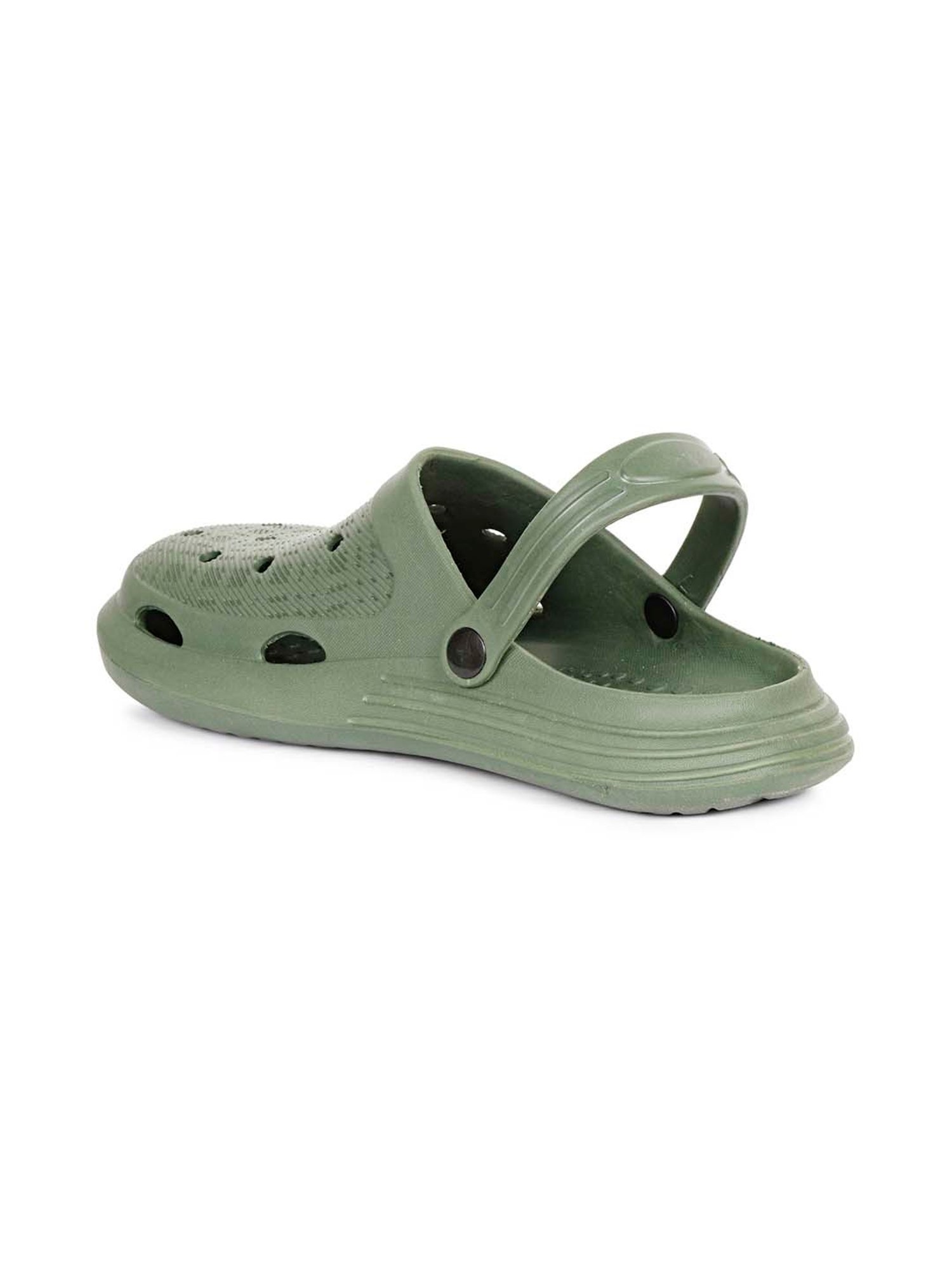 Mozafia Men's Olive Back Strap Clogs