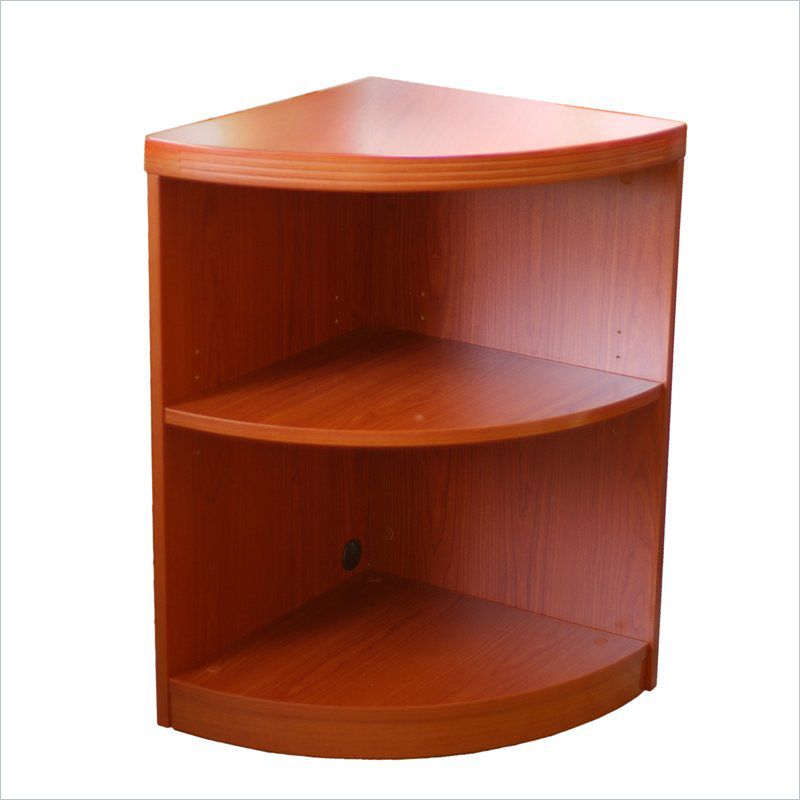 Mayline Aberdeen 2 Shelf Quarter Round Bookcase-Cherry