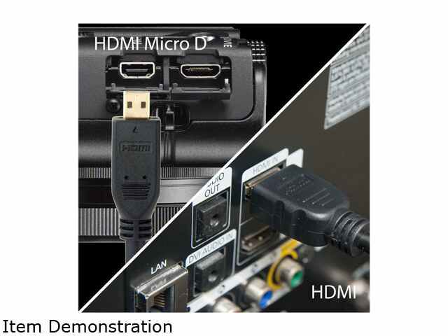 Omni Gear MHD-10 10 ft. Micro HDMI to HDMI Cable (60Hz) with Ethernet, 4K UHD High Speed