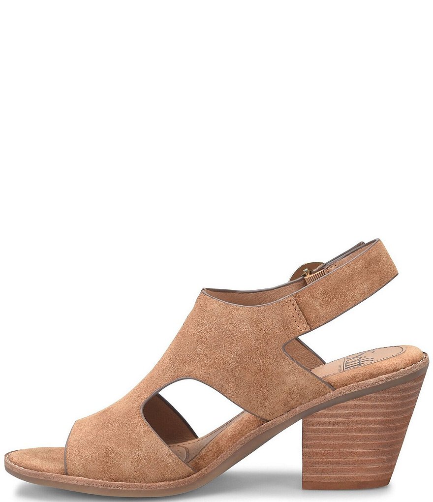 Sofft Maben Suede Slingback Block Heel Sandals
