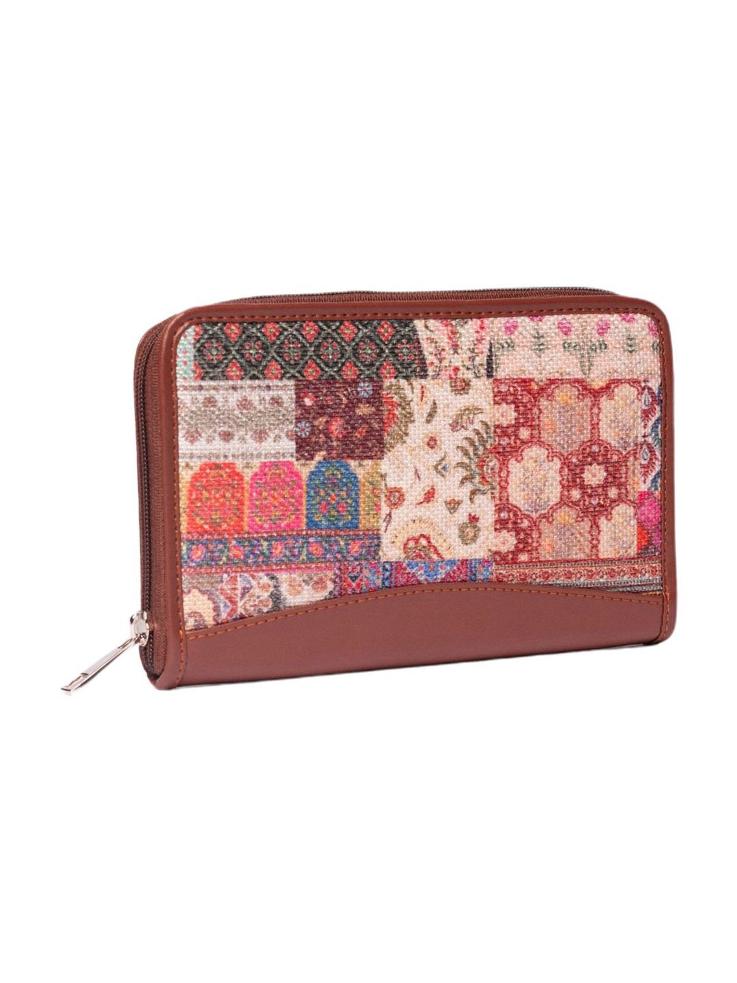ZOUK Kutch Gamthi Multicolor Printed Zip Around Wallet for Women