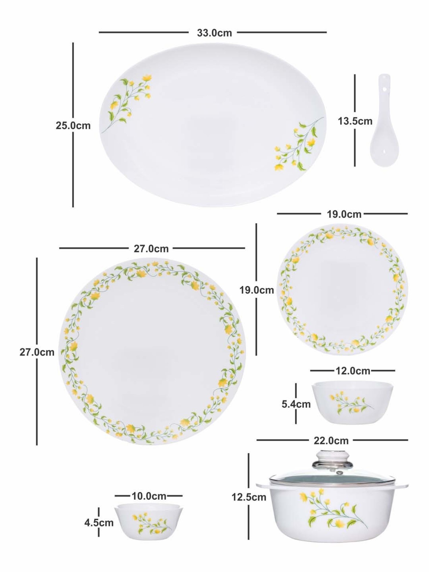Cello White Opalware 35-Piece Dinner Set