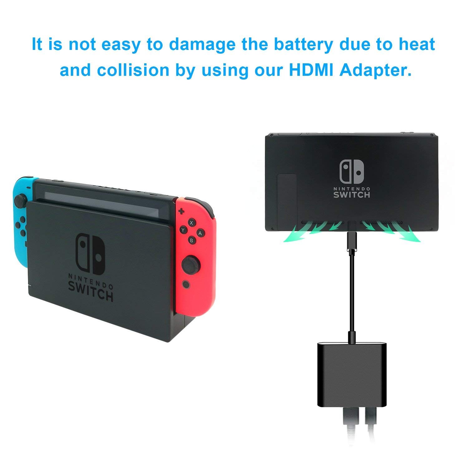 Werleo HDMI Type C Hub Adapter for Nintendo Switch 4K USB C HDMI Converter Dock Cable for Nintendo Switch Support MacBook Pro Samsung Galaxy S8 Plus Google Pixel Black