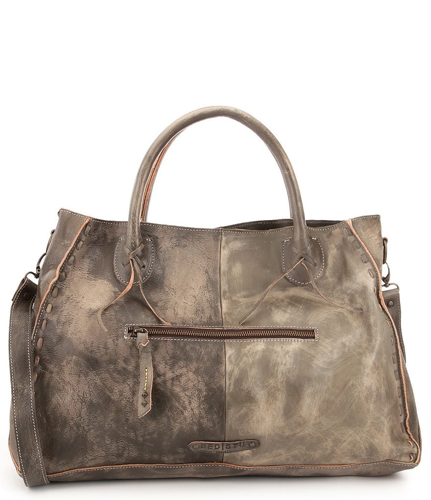 Bed Stu Rockaway Stitch-Detail Distressed Satchel Bag