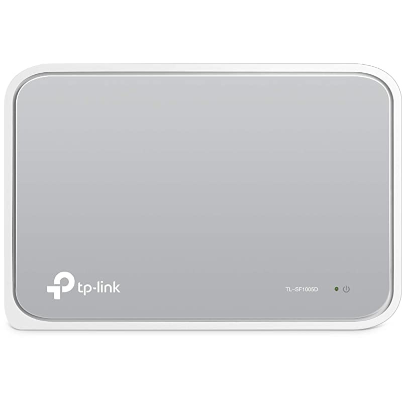 5 Port 10100 Mbps Fast Ethernet Switch | Desktop Ethernet Splitter | Ethernet Hub | Plug Play | Fanless Quiet | Desktop Design | Green Technology | Unmanaged TLSF1005DWhite