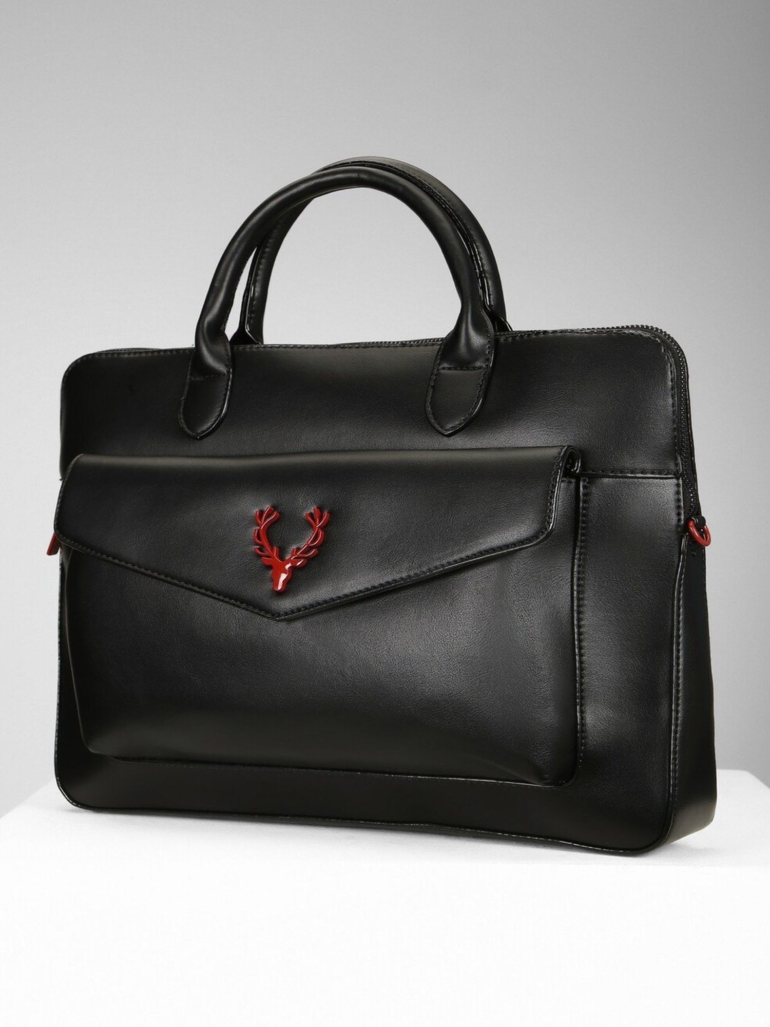 Allen Solly Black Solid Medium Handbag