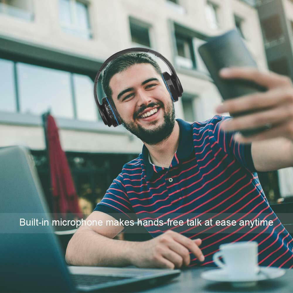 Bluetooth Headphones Over Ear Wireless Hi-Fi Stereo Headset Comfort Wearing