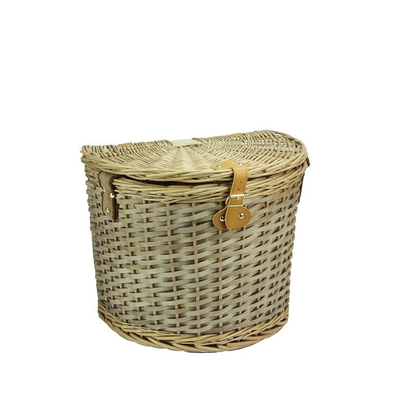 Northlight 15.5" Hand Woven Willow 2-Person Picnic Basket and Accessory Set - Brown