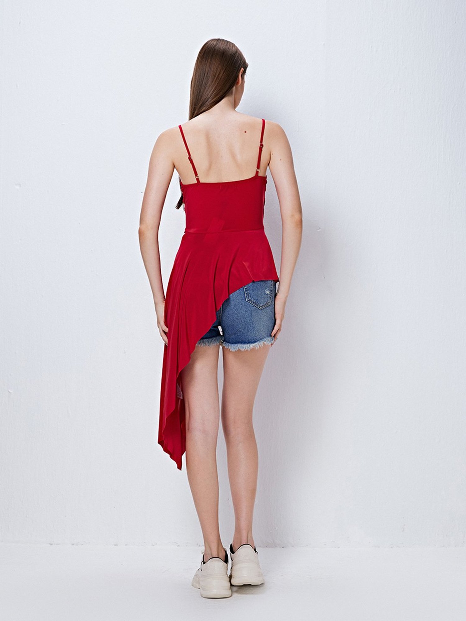 Cover Story Red Regular Fit Top