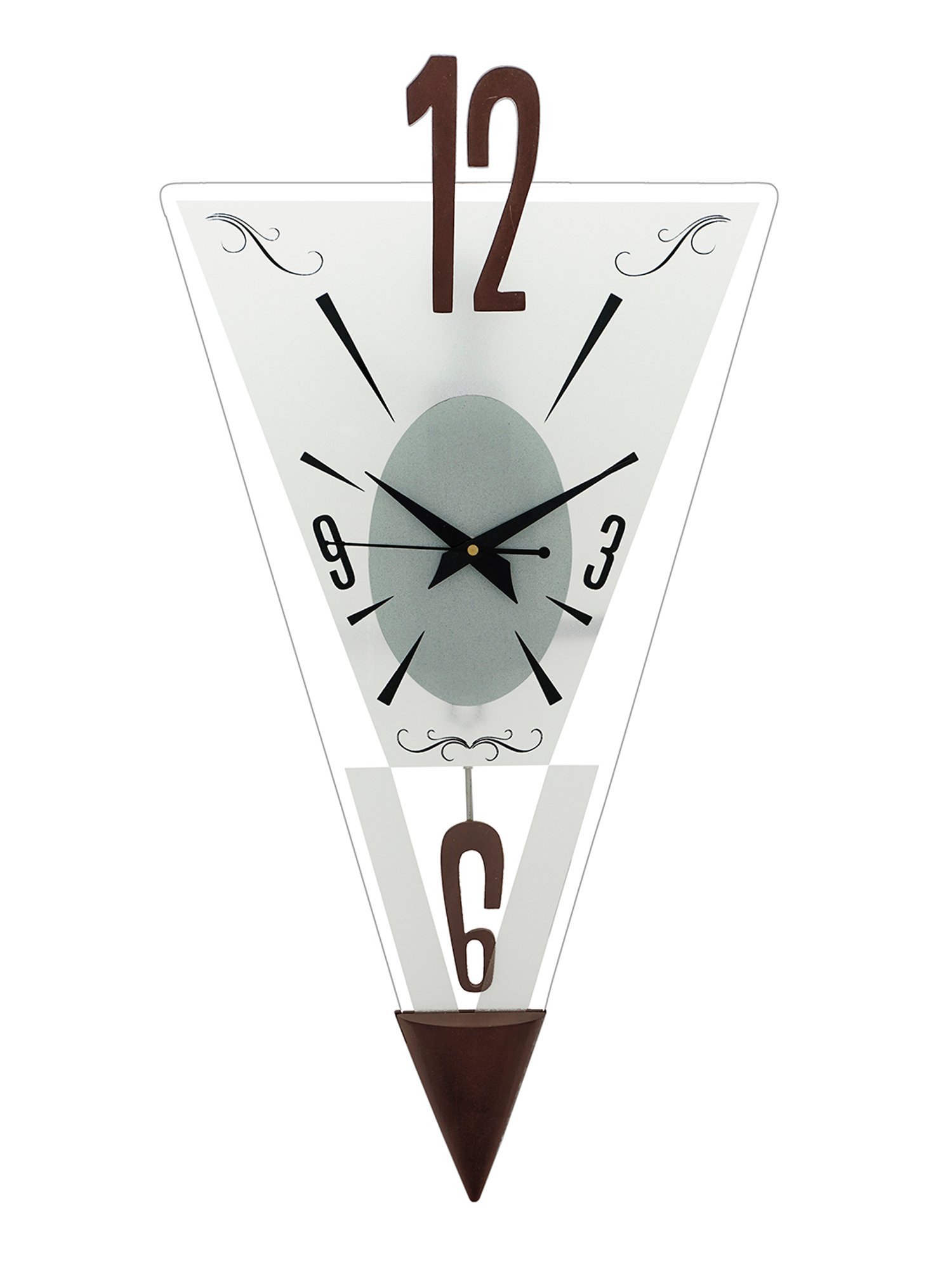 CHRONIKLE Elegant White & Brown Wood Wall Clock