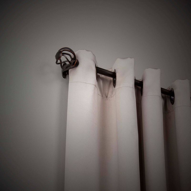 66"-120" Cage Decorative Room Darkening Curtain Rod Oil Rubbed Bronze - Sun Zero