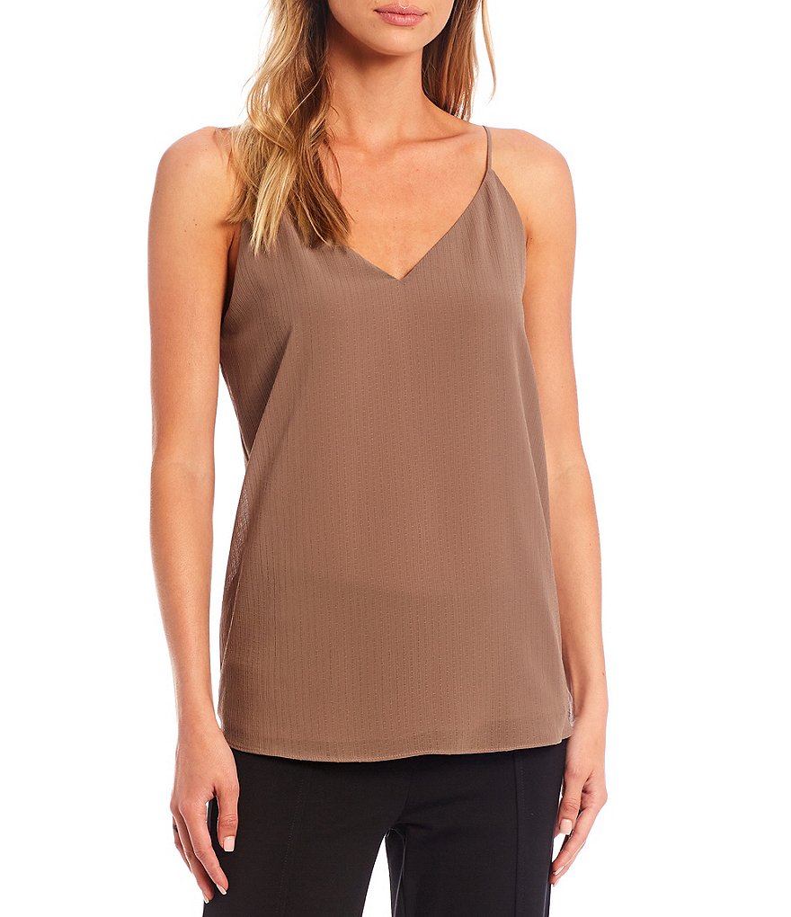 Calvin Klein V-Neck Strappy Woven Spaghetti Strap Sleeveless Cami