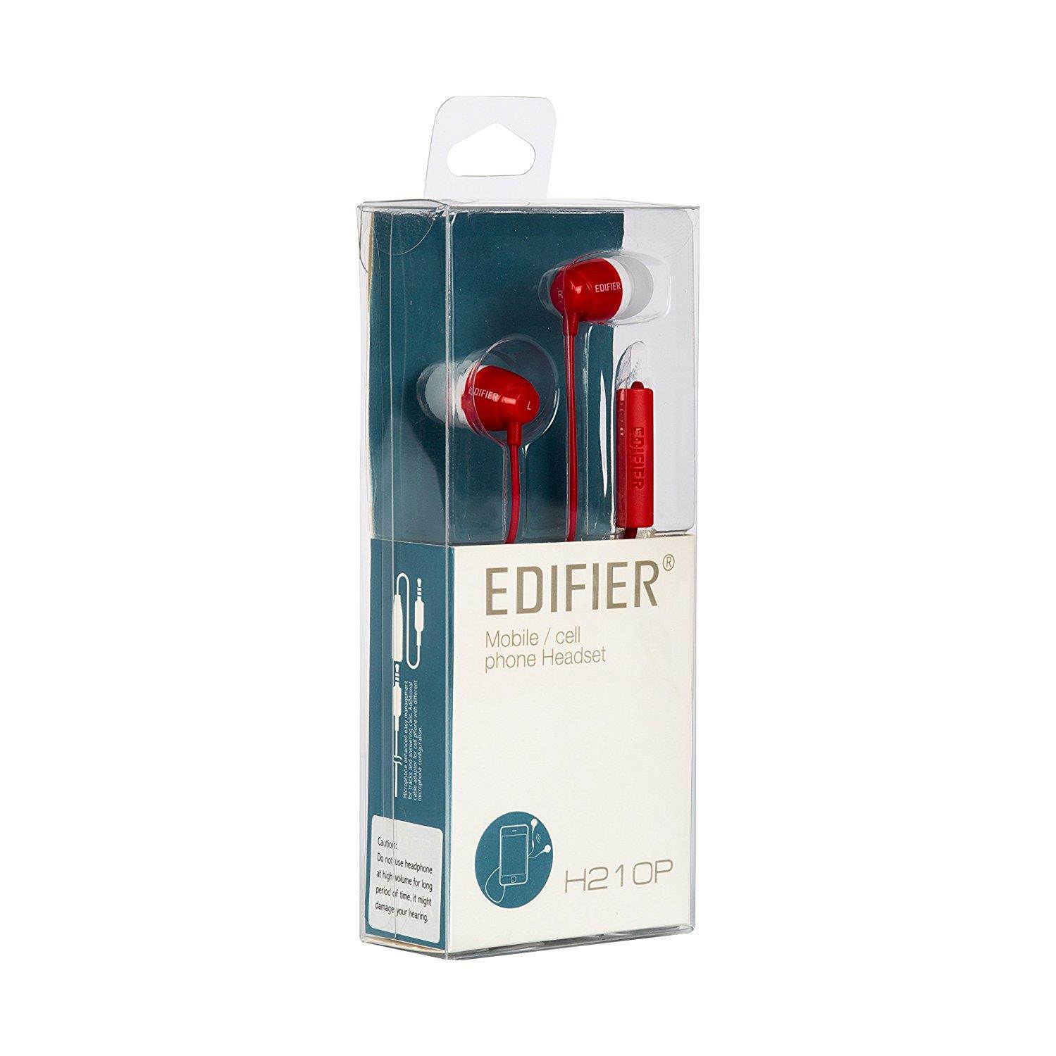 Edifier P210 In-Ear Headphones with Mic For Mobile Headset - Red