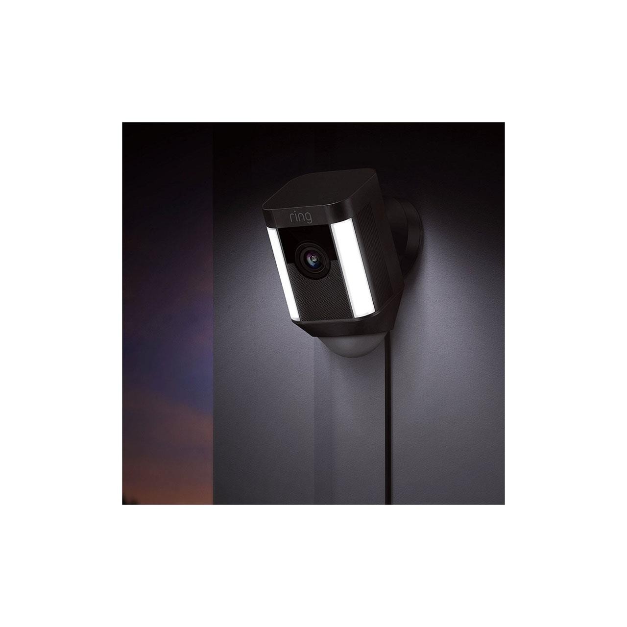 Ring Spotlight Cam Wired, HD Two Way Talk Security Camera Black