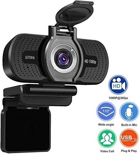 Letova 1080P Webcam with Microphone & Privacy Cover, Web Cam USB Camera, Computer HD Streaming Webcam for PC Desktop & Laptop w/Mic, Wide Angle Lens cheaper then logitech c920 c920s c615 c525 c922x