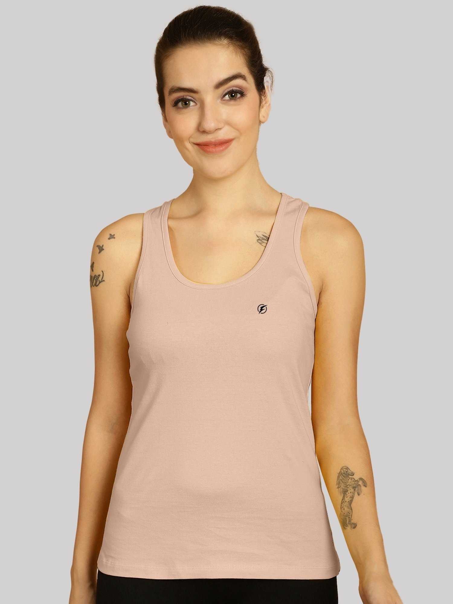 Friskers Orange & Pink Cotton Sports Tank Top - Pack Of 2