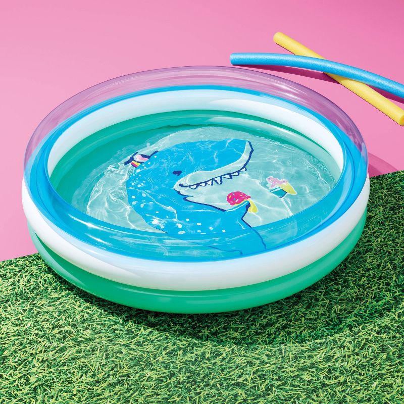 JLeisure Avenli 8 Foot x 25 Inch 2 to 3 Person Capacity Prompt Set Above Ground Kid Inflatable Outdoor Backyard Swimming Pool, Blue