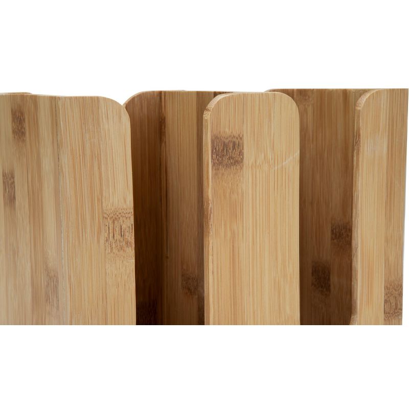 Mind Reader 2 Row Cup and Lid Organizer Stand Holder, Bamboo Brown