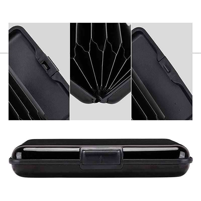 RFID Blocking Business Card Holder Card Organizer Credit Card Protector Aluminum ID Case Slim Metal Wallet for Women or Men Black