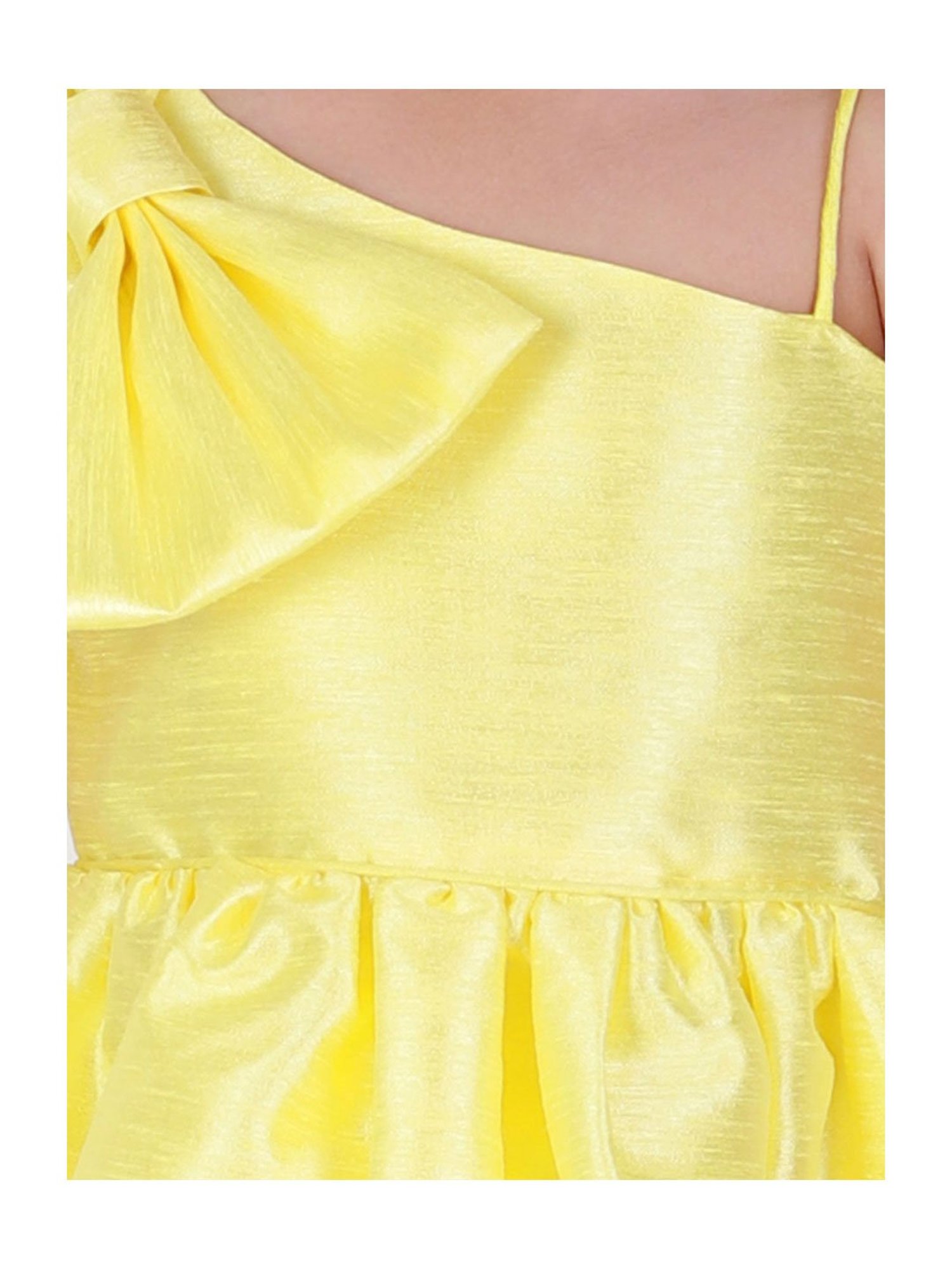 KidsDew Kids Yellow Solid Dress