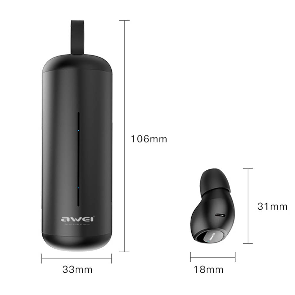 AWEI TWS Bluetooth Earphone Headphone With Mic True Wireless Earbuds Bluetooth 5.0 Headset With Charge Case For iPhone Xiaomi