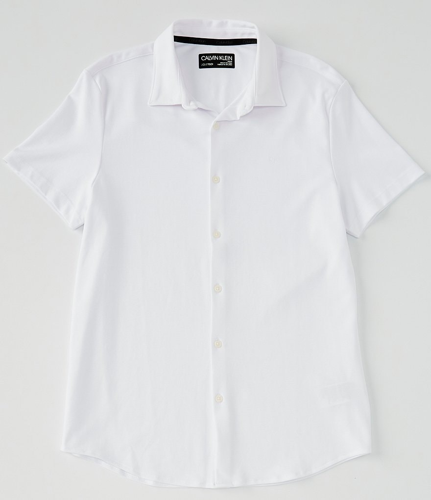 Calvin Klein Liquid Knit Short-Sleeve Woven Shirt