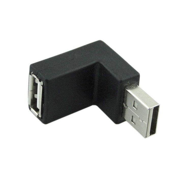 2pcs USB Male to Female 90 D Low Profile Down Right Angled Extension Adapter