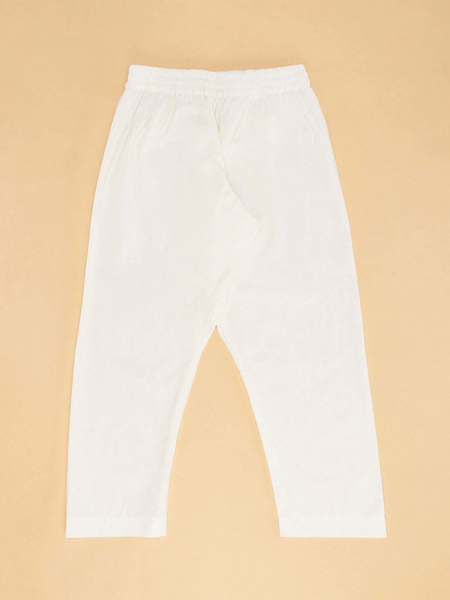 Indus Route by Pantaloons Kids Pink & White Regular Fit Full Sleeves Kurta Set