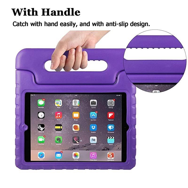 Kids Case for 97 iPad 2 3 4 Old Model Light Weight Shock Proof Convertible Handle Stand Kids Friendly for iPad 2 iPad 3rd Generation iPad 4th Generation Tablet Purple