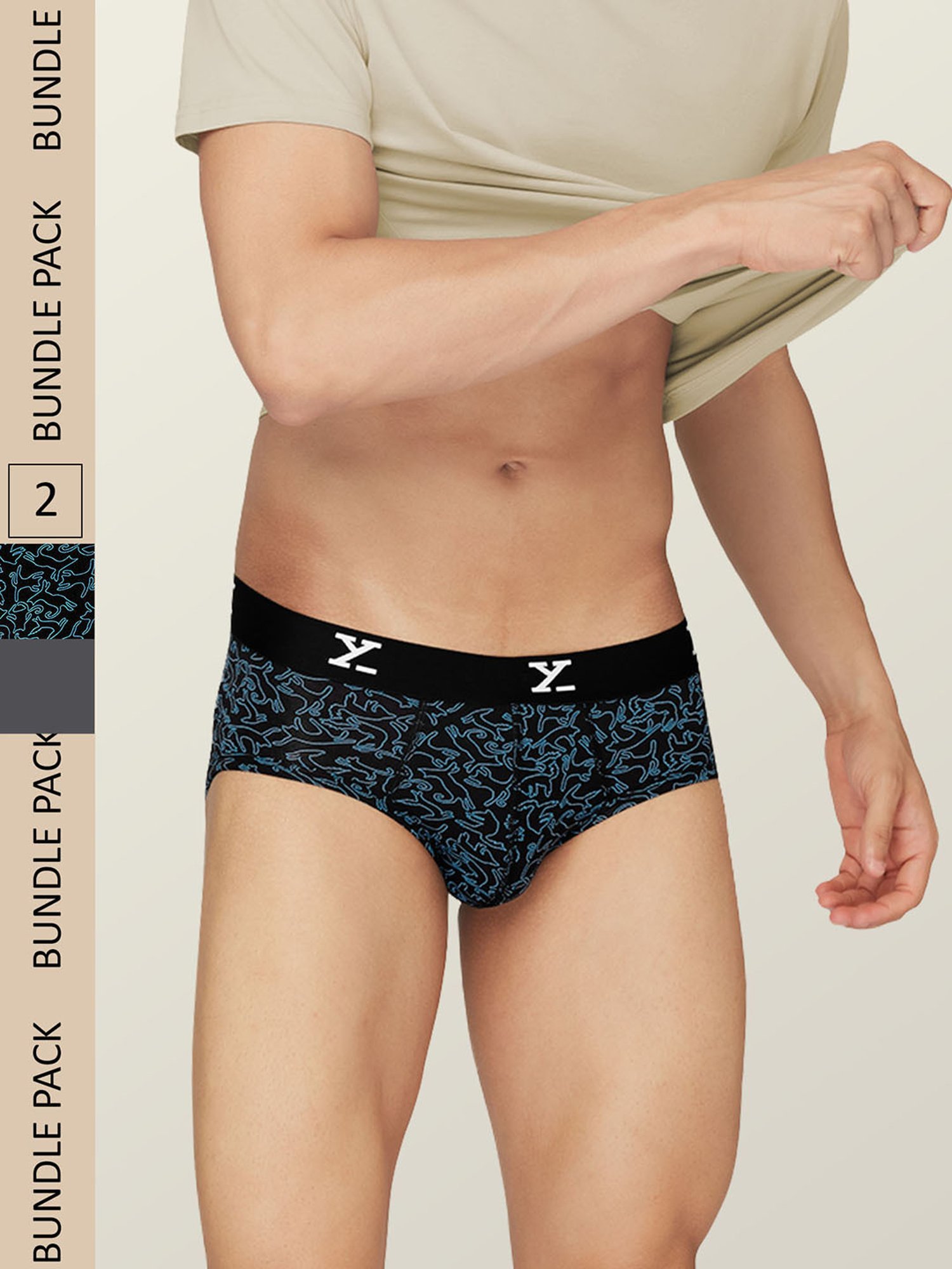 XYXX Black & Grey Micro Modal Briefs - Pack of 2