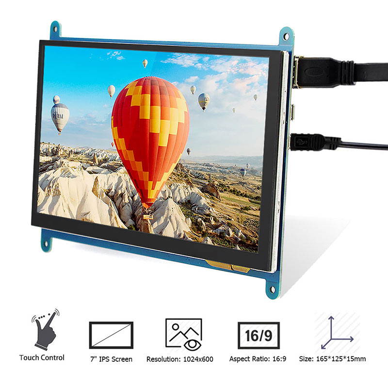 Raspberry Pi 3 Display 7 Inch Touch Screen HDMI HD LCD TFT 1024X600 Monitor for Raspberry Pi 3 2B B