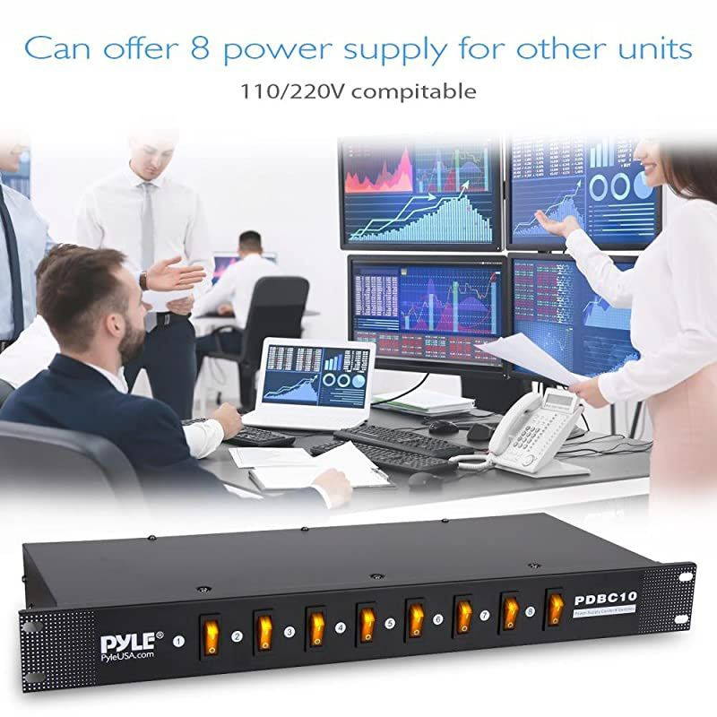 Rack Mount PDU Unit 8 Outlets w Digital Display and Surge Protection 1U15A120V Aluminum Alloy Power Covered w ONOFF SwitchWide Usage amp BuiltIn Circuit Breaker SereneLife PDBC10