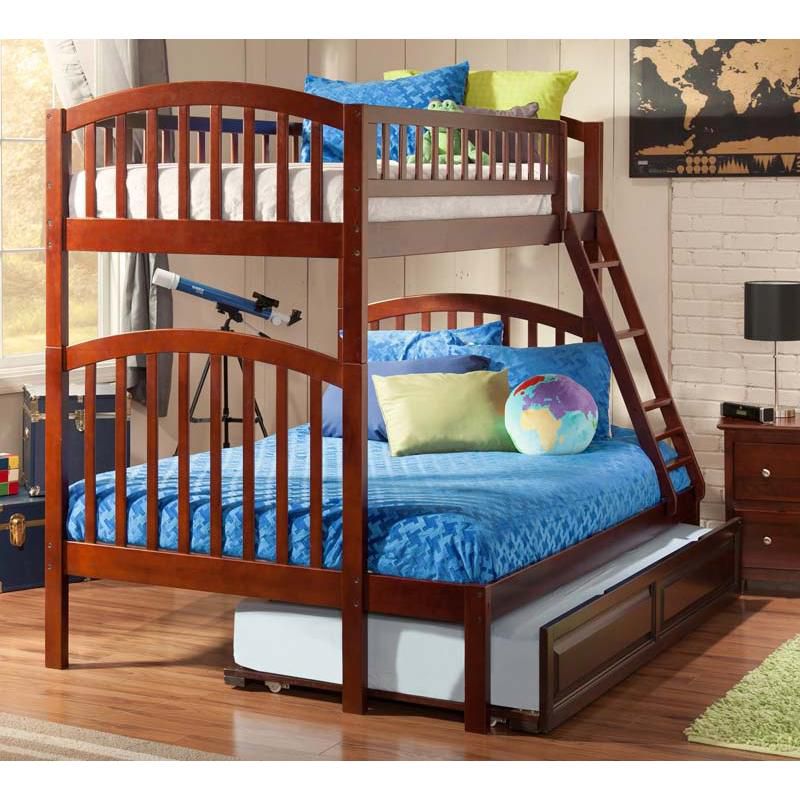 Richland Bunk  Twin over Twin w/ Raised Panel Trundle White - Atlantic Frame